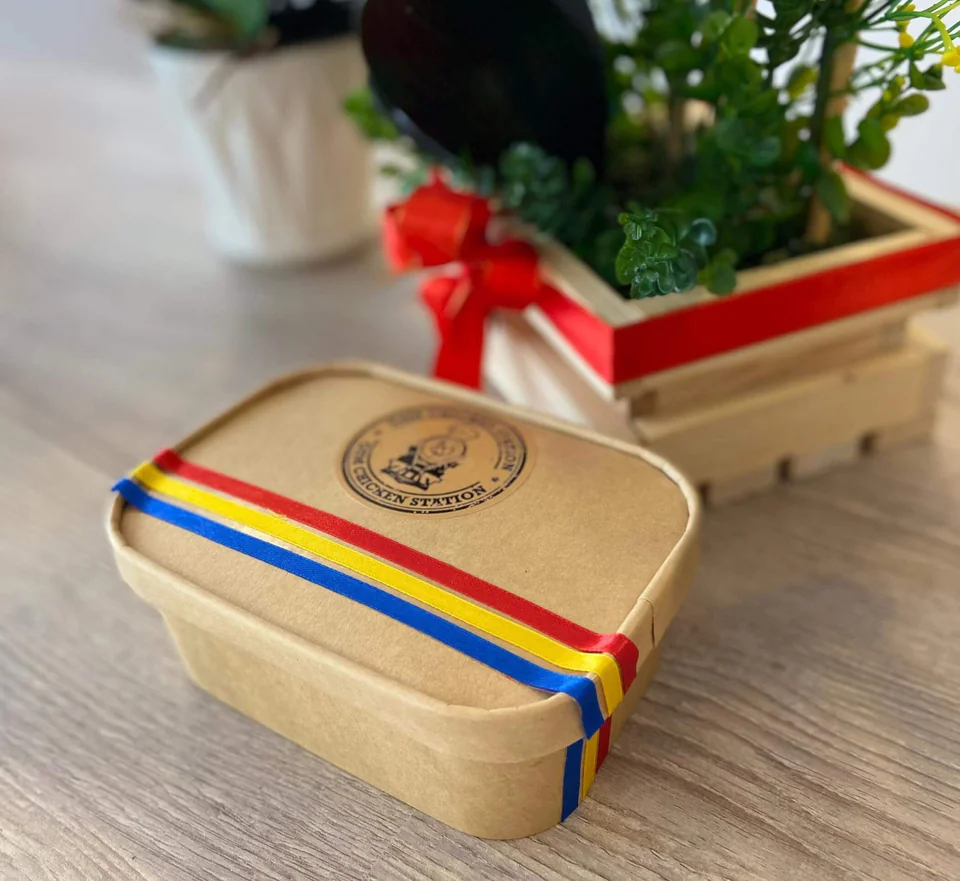 Railway Bento with fried chicken, rice and sides